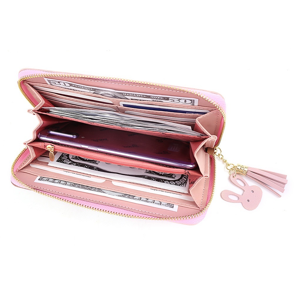 Vegan Leather Geometric Clutch Wallet Checkbook - Picture 8 of 12